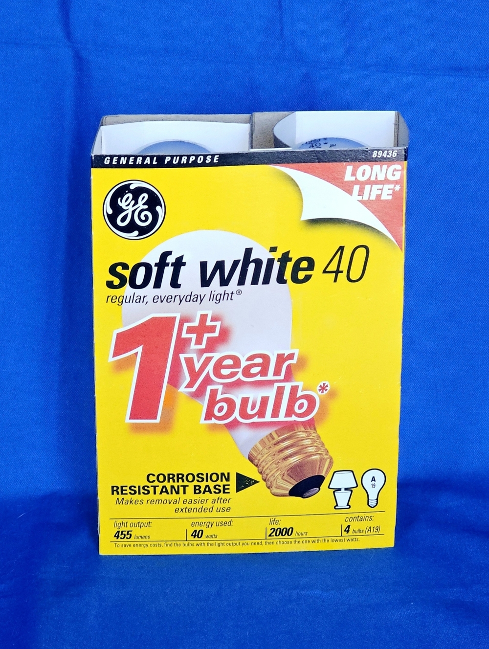 (4 Pack) GE Soft White 40 Watt General Purpose Light Bulbs - Long Life TESTED